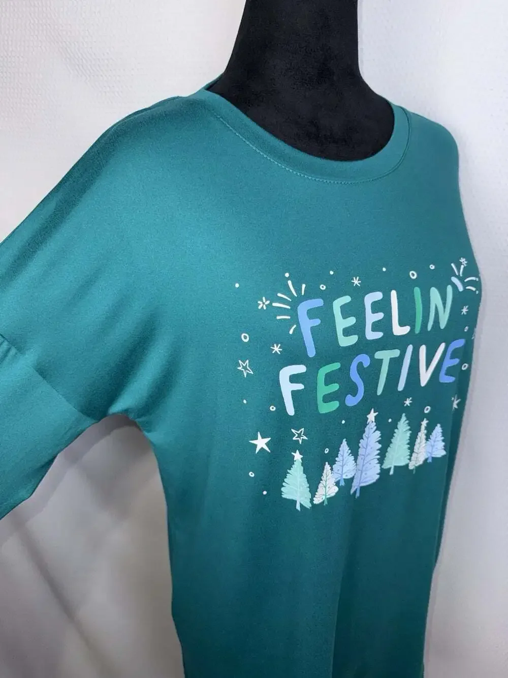 Jaclyn New York Women’s XS Feelin’ Festive Christmas Long Sleeve Sleep Shirt NWT